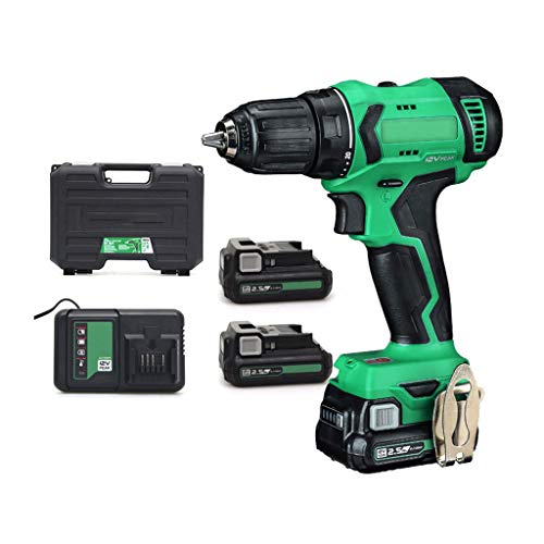 QHYXT 12-V-Akku-Bohrmaschine, 10-mm-Bohrfutter, 2 Geschwindigkeiten, maximal 1400 U/min, 20 + 1-Drehmomenteinstellung…