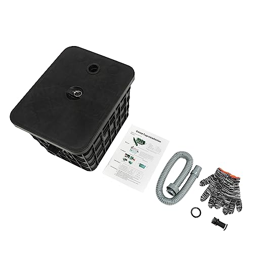 GEYOPMID Grease Trap, 9.2 Gal Upper Inlet Commercial Grease Trap Grease Interceptor Under Sink Grease Trap Grease Separator for Filtering Kitchen Waste and Separating Oil and Water