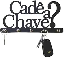 Porta Chaves Cadê A Chave? Parede Suporte Chaveiro Criativo