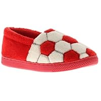 Wynsors Hernandez Girls & Boys Novelty Slippers. Blue/Red/Black & White Football Slippers. Soft Comfy Children