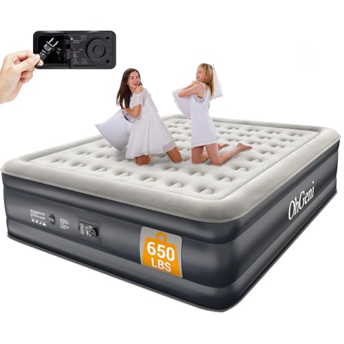 OhGeni Cal King Air Mattress with Built-in Pump, 18
