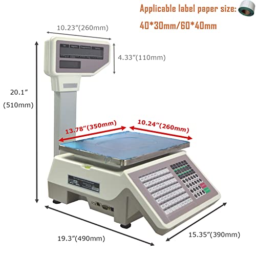 Báscula comercial digital INTSUPERMAI con impresora térmica miniatura 2