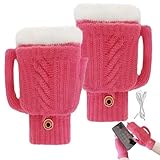 Guantes de calefacción, Guantes térmicos USB, Guantes térmicos de Invierno, para Clima frío, Camping, esquí, Senderismo, Ciclismo, al Aire Libre, Interior, Oficina, hogar
