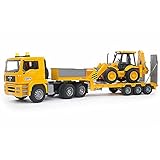 Bruder Toys Man TGA Low Loader Truck With JCB Backhoe Loader