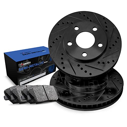 R1 Concepts Front Brakes and Rotors Kit |Front Brake Pads| Brake Rotors and Pads| Semi Metallic Brake Pads and Rotors |fits 2005-2010 Ford F-250 Super Duty, 2005-2011 Ford F-350 Super Duty