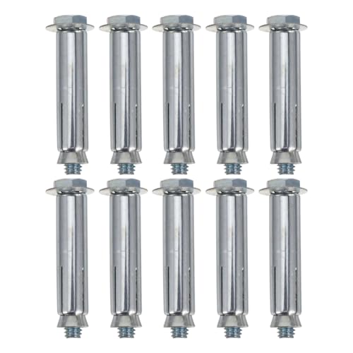 ULTECHNOVO 10 Stück Bodenverriegelungsbolzen, Ankerschrauben, Sicherheitsbolzen für Parkplatz, Ausdehnungswände, Wohnzubehör, Stahl, Carbon, Silber