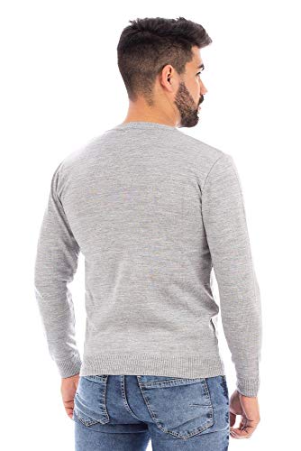 Suéter masculino gola v de malha Sumaré 10429 - Cinza - P