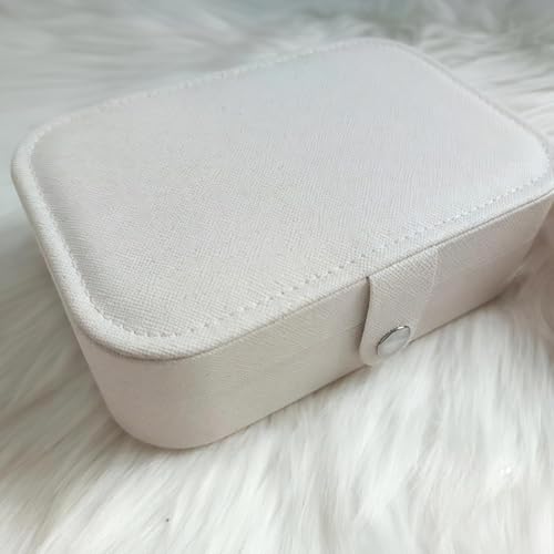 Image of Mini Jewellery Travel Case, PU Leather Organizer Box, Small Portable Jewellery Storage Holder for Womens Rings Earrings Necklaces (Elegant Lady Luxe)
