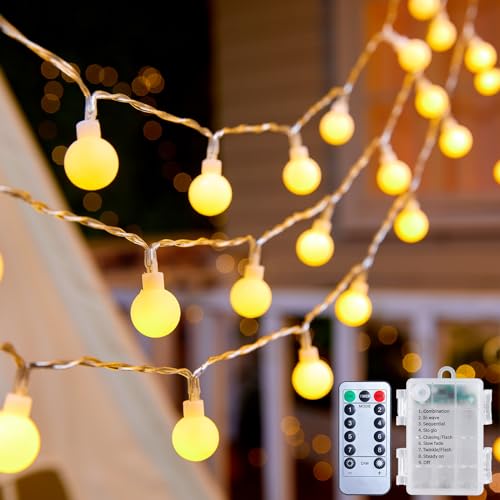 Minetom 2 Pack Globe String Lights Battery Operated, Totally 120