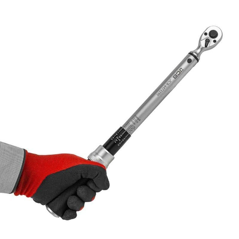 JCB Llave dinamométrica mecánica de 3/8 pulgadas 20-120 Nm, rango de torsión ajustable de 20-120 Nm, esta versátil llave dinamométrica es ideal para apretar con precisión pernos y tuercas