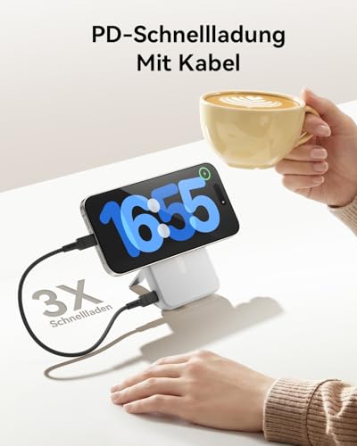 Powerbank für Magsafe, 12000mAh Kabelloses Power Bank mit 22.5W PD USB-A Ausgabe, Magnetische Externe Handyakkus mit LED-Anzeige, Typ-C Eingang & Ausgang für iPhone 17/16/15/14/13/12/Pro/Pro Max 3