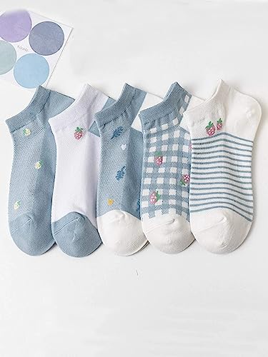 Image of Women's Ankle Socks for Casual & Sports Multicolor Odour Free Fancy Multi design Socks Pack