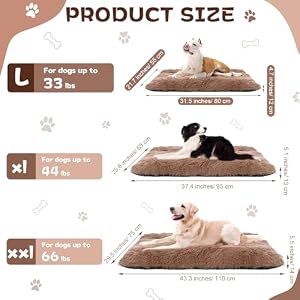 Soaoo 2 Pcs Plush Dog Beds Fluffy Pet Bed Pads Soft Dog Crate Bed Mat Calming Anti-Slip Machine Washable Kennel Mat for Sleeping and Anti Anxiety for Large Medium Small Dogs Khaki(31.5 x 21.65'') Soaoo 2 Pcs Plush Dog Beds Fluffy Pet Bed Pads Soft Dog Crate Bed Mat Calming Anti-Slip Machine Washable Kennel Mat for Sleeping and Anti Anxiety for Large Medium Small Dogs Khaki(31.5 x 21.65”)