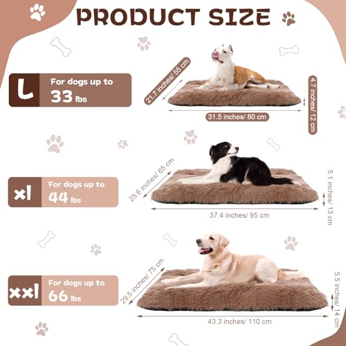 Soaoo 2 Pcs Plush Dog Beds Fluffy Pet Bed Pads Soft Dog Crate Bed Mat Calming Anti-Slip Machine Washable Kennel Mat for Sleeping and Anti Anxiety for Large Medium Small Dogs Khaki(31.5 x 21.65”) Soaoo 2 Pcs Plush Dog Beds Fluffy Pet Bed Pads Soft Dog Crate Bed Mat Calming Anti-Slip Machine Washable Kennel Mat for Sleeping and Anti Anxiety for Large Medium Small Dogs Khaki(31.5 x 21.65”)