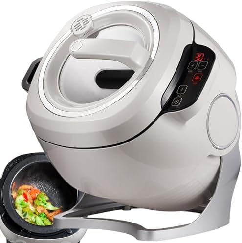 Automatic Cooking Machine, 1000W 6L Auto Stir Fry Pot with Smart Touch Screen, 360° Rotation for Stir Frying, Stewing, Cooking