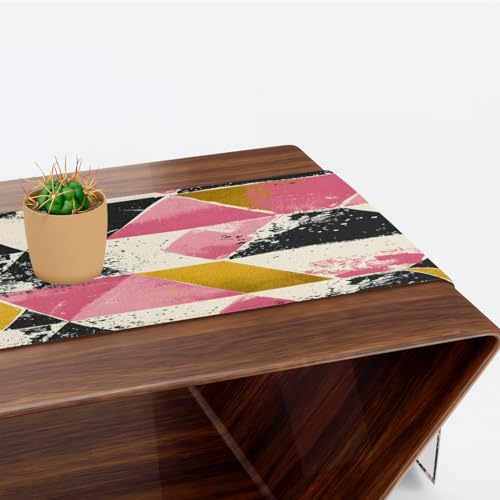 Décoration de table salle à manger avec ce chemin de table noir rose - 7