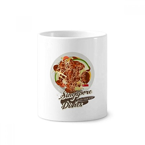Coupe 350ml Singapour Rojak cadeau original en céramique blanche