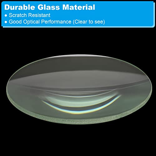 Image of PATIKIL 12 inch (300mm) Focal Length Double Convex Lens, 100mm Diameter 11mm Height Glass Optically Polished Round Edges Lens for Physics Experiment, Clear
