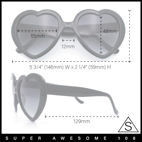Womens Rusta Rainbow Mirror Lens Plastic Frame Heart Shape Sunglasses4