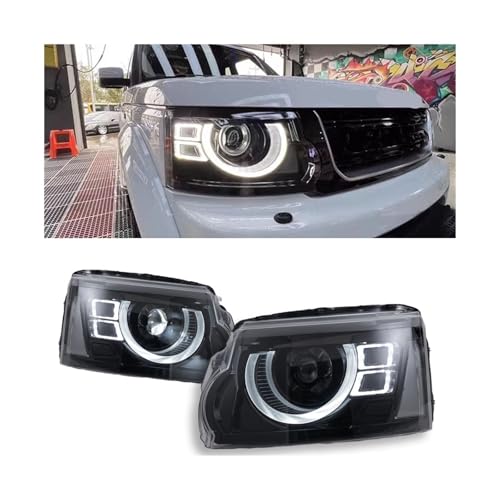 RZYHBVHX Pair Headlights Assembly Compatible For Land Rover Discovery 4 Headlight 2010-2017 LED Projector Headlamps Turn Signal Car Styling Auto Parts(For 2010-2013)