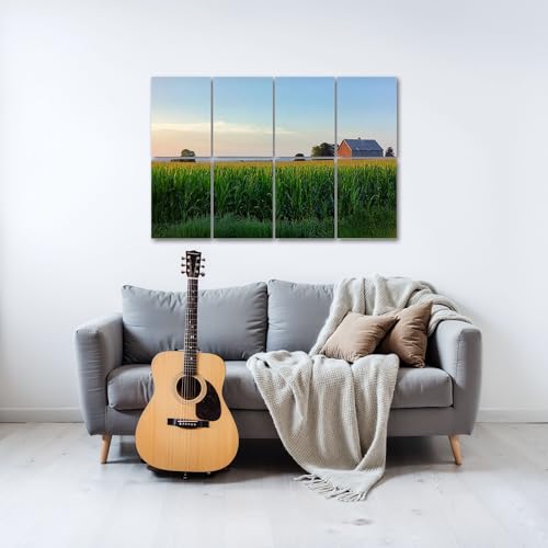 8 Paneles acústicos artísticos con escena rural para aislamiento de sonido, tamaño 48"x32", para estudios de grabación y hogar miniatura 2