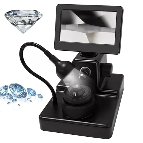 Microscopio digital para joyería, pantalla LCD de 4.3 pulgadas, luz LED, aumento de 50 a 1000X, ideal para pruebas de diamantes y visualización de fajas