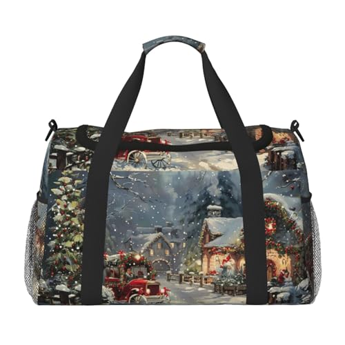 Xmas Print Daily essentials Large Capacity Hand Carry Bag for Weekend Getaways style Bags