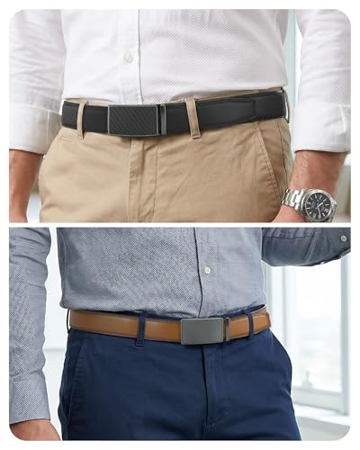 Image of CHAOREN Leather Ratchet Belt Men 2 Pack - Customizable Fit, Effortless Style (35mm)