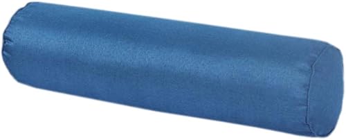 Miniatura 7 de Almohada cilíndrica larga de fibra de lino de color puro, almohada cervical redonda para sofá del hogar (morado oscuro, 5.9 x 15.7 in)