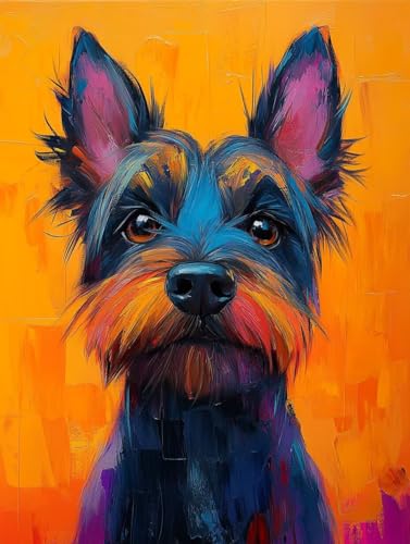 Diamond Painting Chien Abstrait 5D - Kit Broderie et Point de Croix pour Adulte en 40x50cm