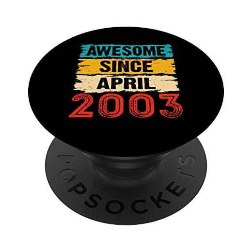 Regalos de 20 años de edad impresionante desde abril de 2003 para 20 cumpleaños PopSockets PopGrip Intercambiable