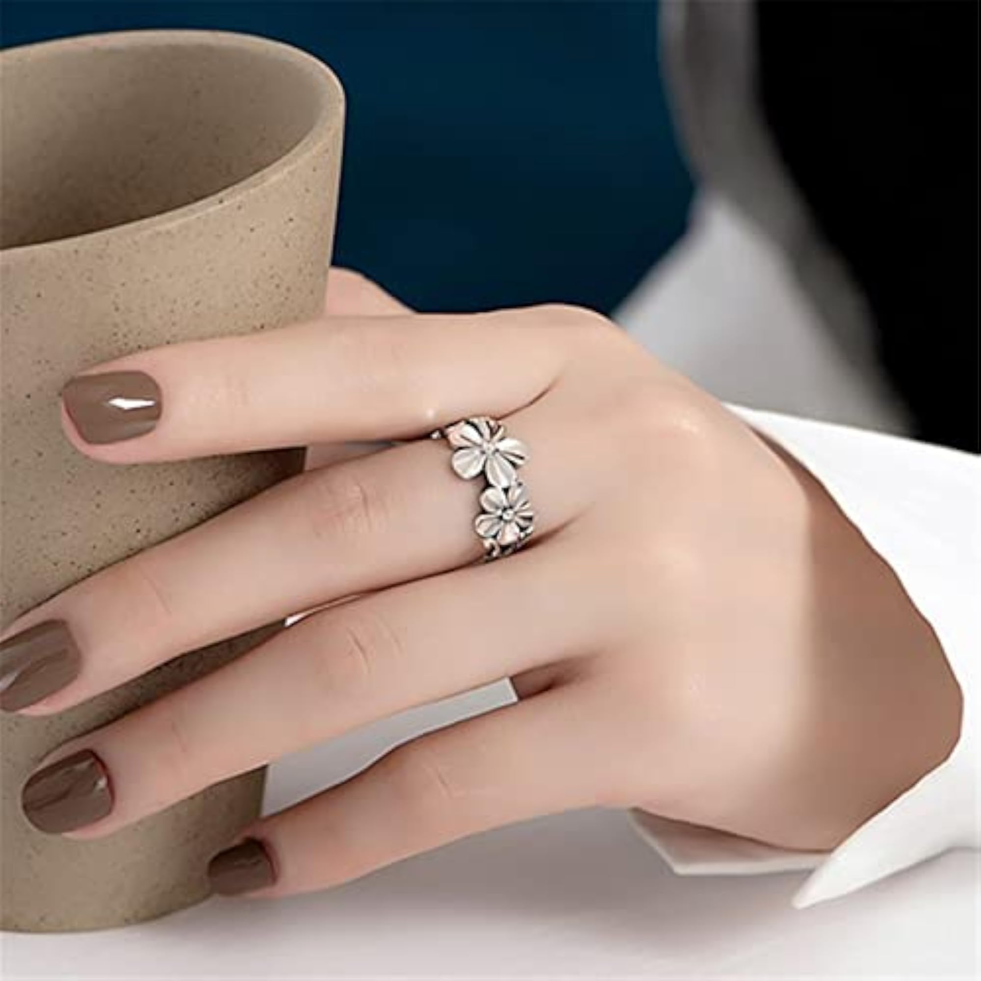 Men's Forest Flower Simple Personality Ring