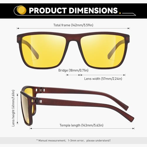 Night Vision Glasses for Men and Women Yellow Safety Driving Glasses with UV Protection and Anti Glare4