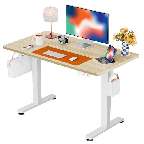 ErGear Elektrisch Höhenverstellbarer Schreibtisch 100 x 60 cm, Schreibtisch Höhenverstellbar mit 4-Gedächtnis-Smart-Pult für Home-Office mit Verbindungsplatte