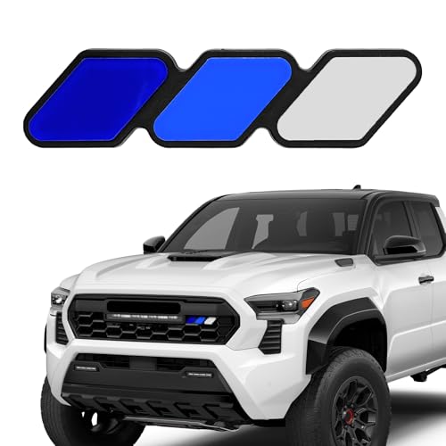 HHZL TRD Emblem Tri-Color TRD Grille Badge Insert Trims for Tacoma 4Runner Tundra Sequoia Rav4 Highlander, Creative Front Grille Decor Badge Exterior Car Accessories(Dark Blue, Blue, White)