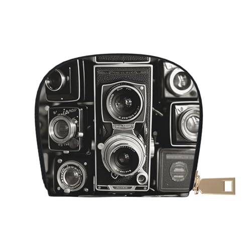 Vintage Camera Credit Card Holder Wallet, Leather Zipper Card Wallet For Women Ladies Rfid Blocking Card Case Small Coin Purse Accordion Wallet Gift