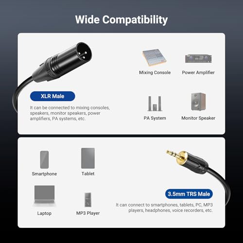 Cable de audio 3.5 mm a XLR macho para solucionar ruidos al conectar el movil 3