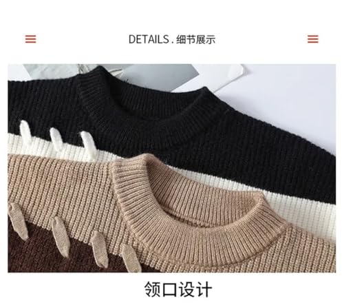 Men's High Street Patch Knitted Sweater High Street Warm Top Hip Hop Street Clothing2