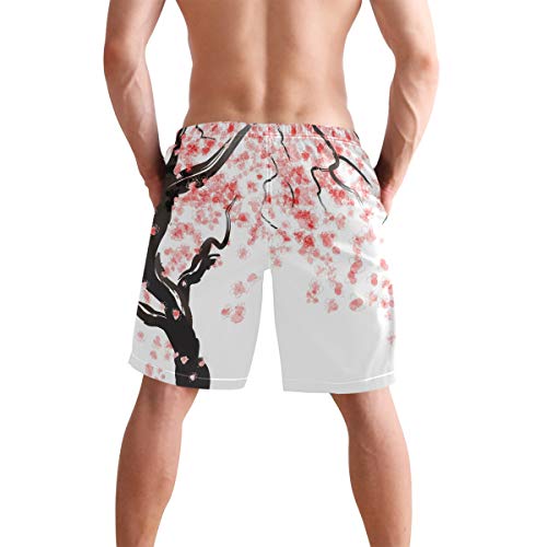 Men’s Swim Trunks Japanese Cherry Tree Blossom Beach Board Shorts Swimming Short Pants Running Sports Surffing Shorts2