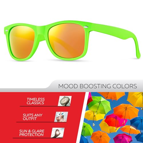 Image of Retro Rewind Polarized Sunglasses for Women Men - UV400 Classic Square Vintage Shades Trendy Unisex Sun Glasses