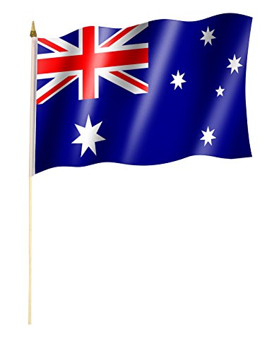 sportfanshop24 Stockflagge/Stockfahne AUSTRALIEN Flagge/Fahne ca. 30 x 45 cm mit ca. 60cm Stab/Stock