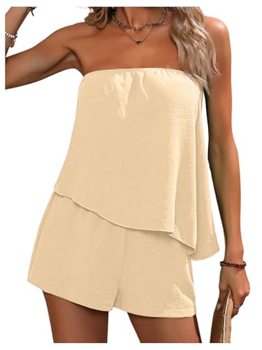 SOLY HUX Conjunto feminino de verão de 2 peças, sem mangas, assim...