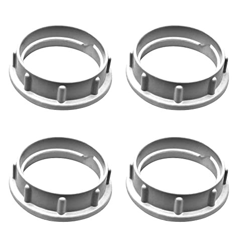 ECUDIS 4 anillos de sombra de lámpara, anillo roscado de aluminio blanco para enchufes de base media E26 con diámetro de 1-1/2 pulgadas para pantallas de lámpara de cristal, accesorio de luz