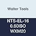Walter Tools NTS-EL-16 0.60ISO WXM20 Carbide NTS Threading Inserts, External Thread, Full Profile, ISO Metric 60 Degree (Pack of 10)