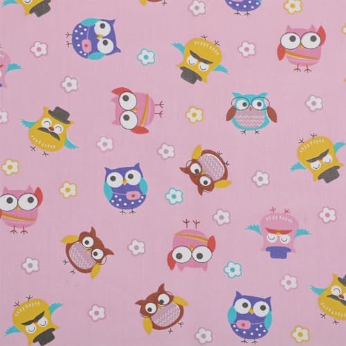 7pcs 15.7" x 19.7" Owls Prints 100% Cotton Fabric Bundles for Sewing Patchwork,Fat Quarters Fabric Craft Supplies