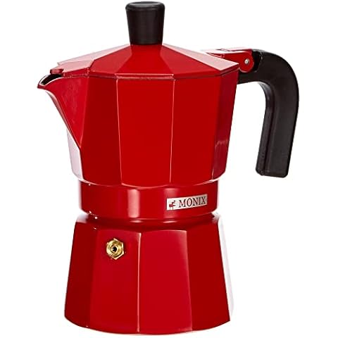 Monix M281703 Cafetera Italiana de Aluminio, 3 Tazas, Color Fresa Cover