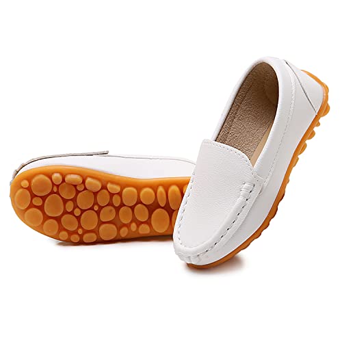 Image of SOFMUO Boys Girls Leather Loafers Slip-On Oxford Flats Boat Dress Schooling Daily Walking Shoes(Toddler /Little Kids)
