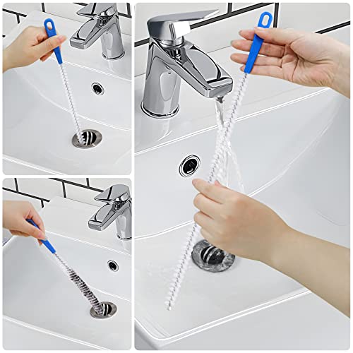 Image of YUNGMAX Drain Unblocker Tools, Flexible 155 cm Double Ended Nylon Pipe Cleaner Brush and 45 cm Sink Unblocker Brush for Kitchen, Bathroom, Shower (sha1)