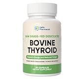 Raw Desiccated Bovine Thyroid 300mg Per Capsule - Energy & Metabolism Support - New Zealand Sourced, Grass Fed Freeze-Dried Glandular Bovine Thyroid, Non-GMO, Tested for Impurities - 60 Capsules
