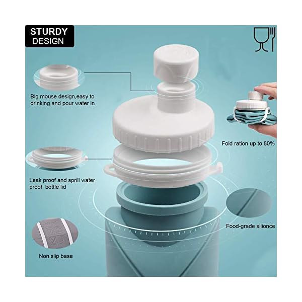 SPECIAL-MADE-Collapsible-Water-Bottles-Cups-Leakproof-Valve-Reusable-BPA-Free-Silicone-Foldable-Travel-Water-Bottle-Cup-for-Gym-Camping-Hiking-Travel-Sports-Lightweight-Durable-Dark-Green SPECIAL MADE Collapsible Water Bottles Cups Leakproof Valve Reusable BPA Free Silicone Foldable Travel Water Bottle Cup for Gym Camping Hiking Travel Sports Lightweight Durable (Dark Green)